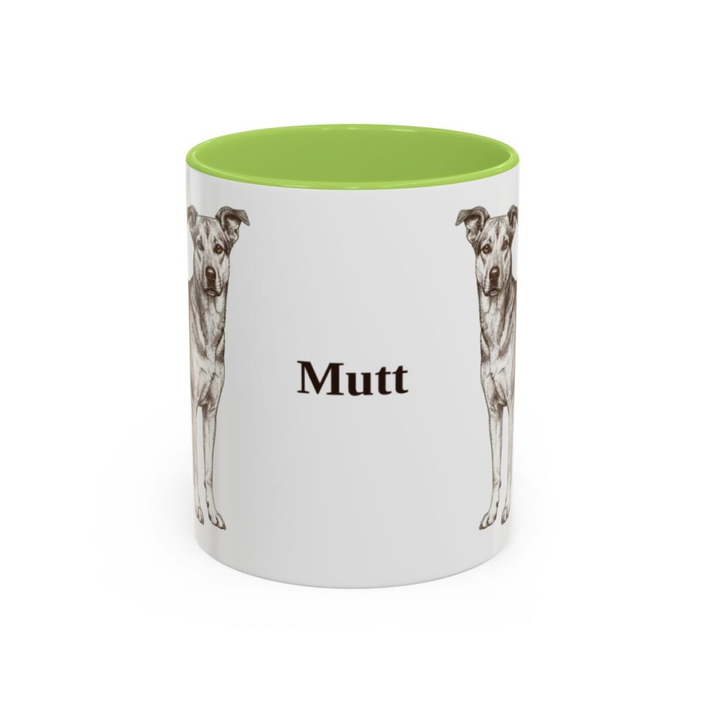 11oz Mutt Mug, Light Green, front view