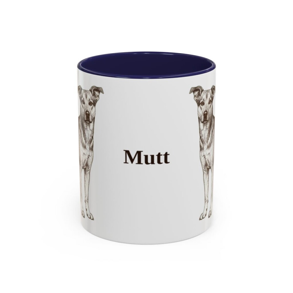 11oz Mutt Mug, Navy, front view