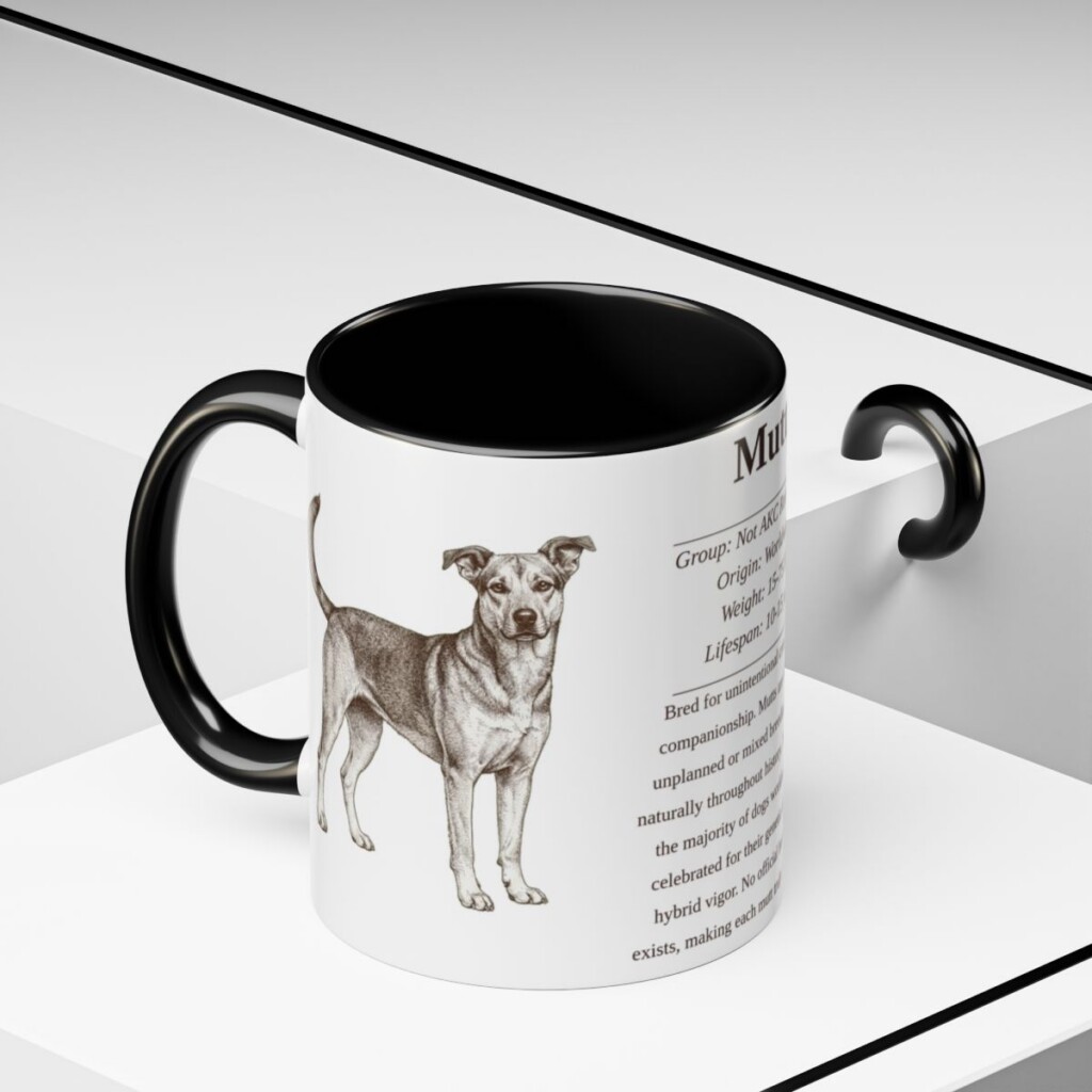 11oz Mutt Mug, Black, lifestyle photo