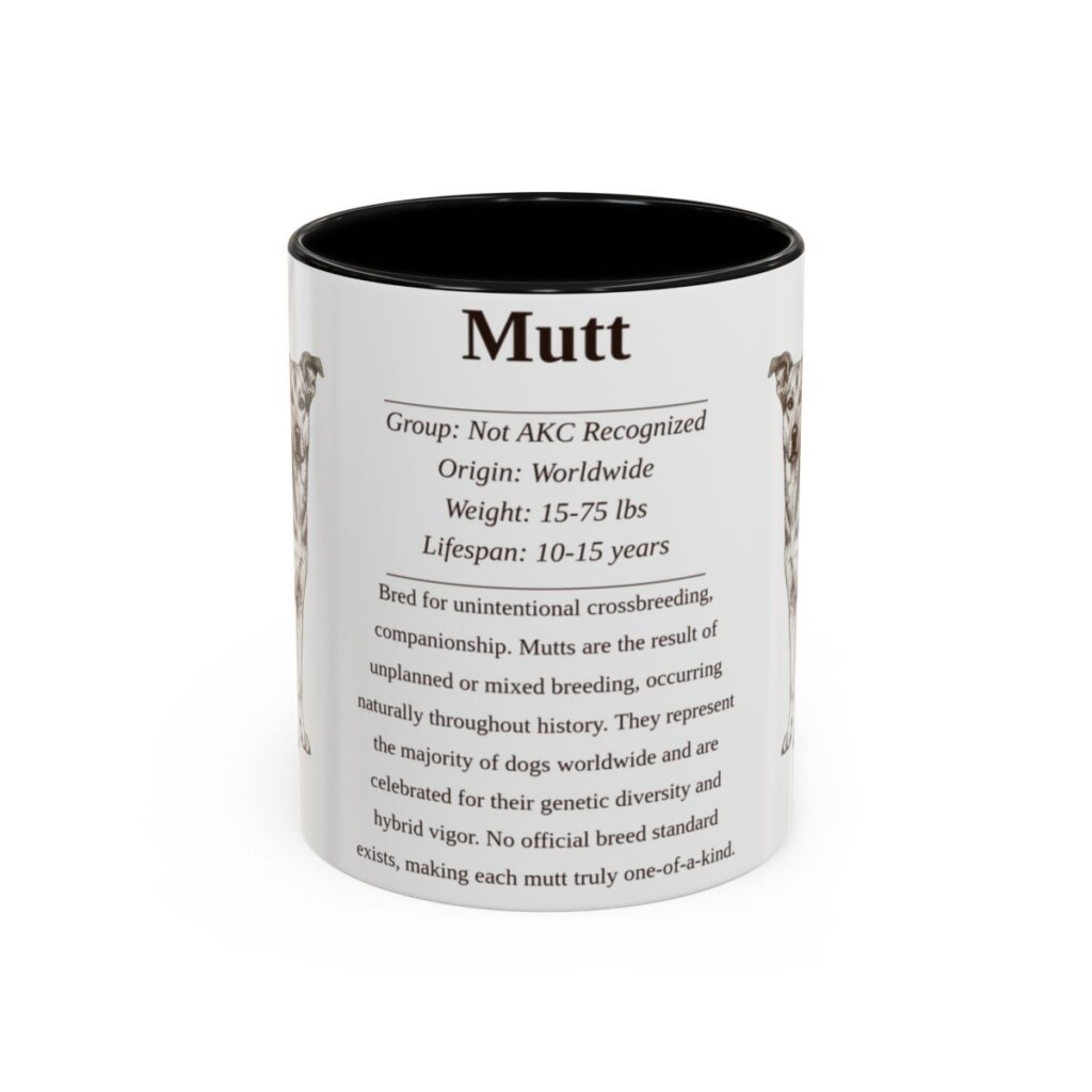 11oz Mutt Mug, Black, front view