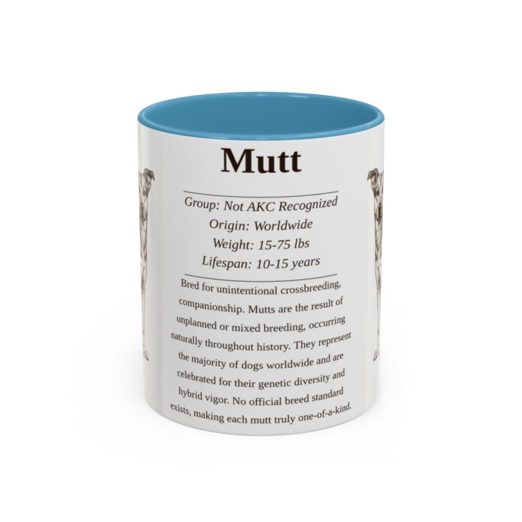 11oz Mutt Mug, Light Blue, front view