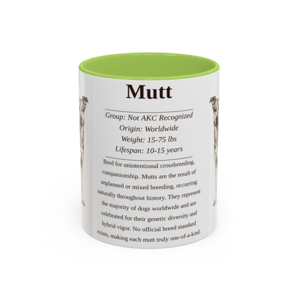 11oz Mutt Mug, Light Green, front view