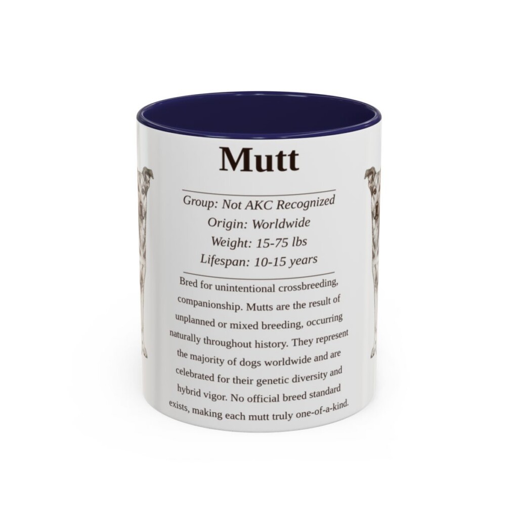 11oz Mutt Mug, Navy, front view