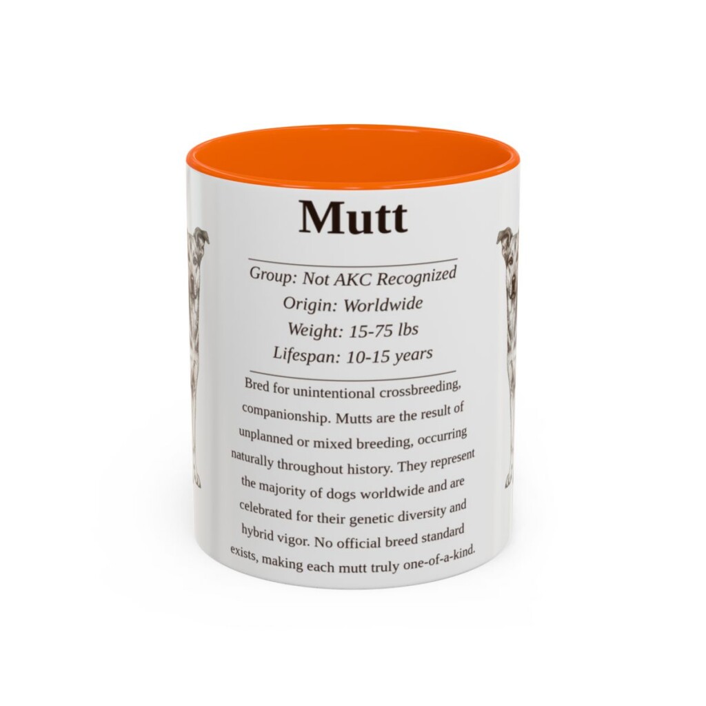 11oz Mutt Mug, Orange, front view