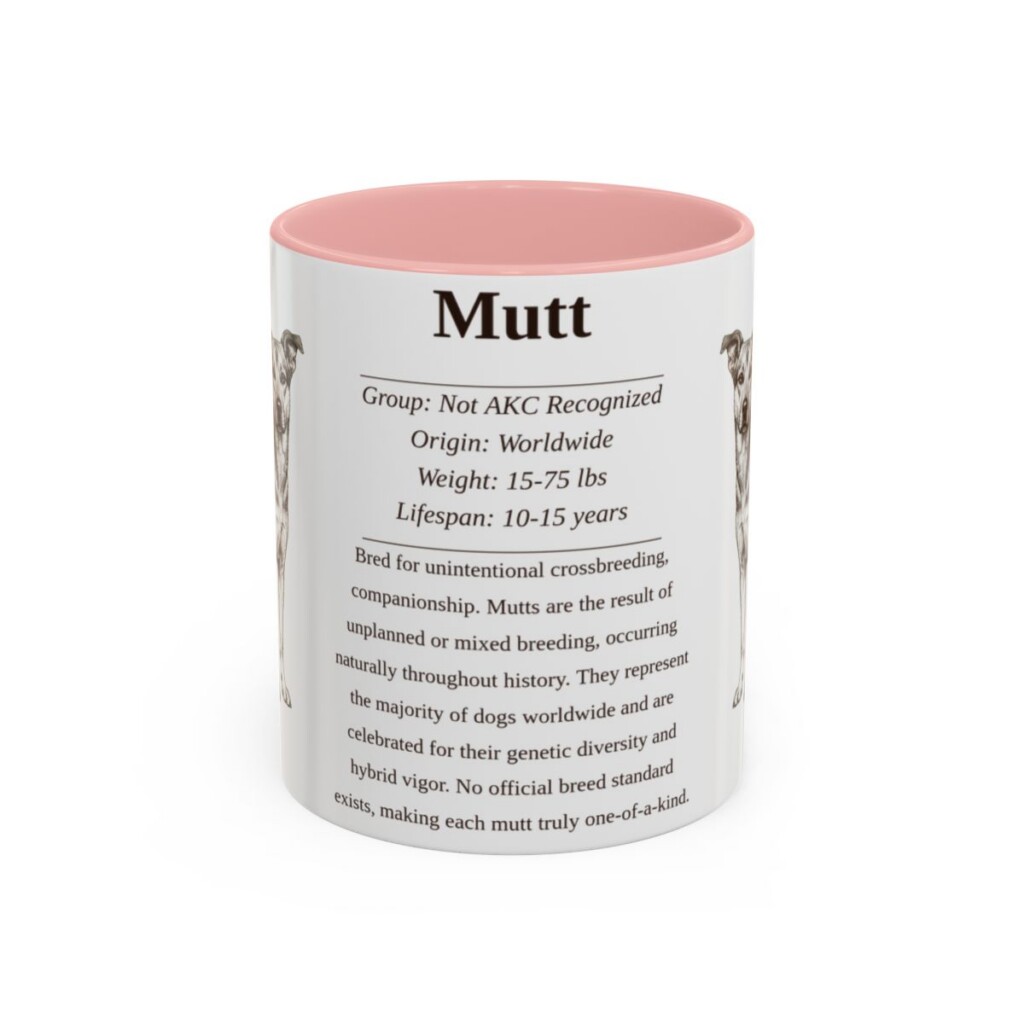 11oz Mutt Mug, Pink, front view