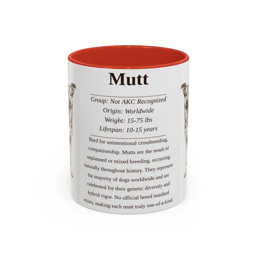 11oz Mutt Mug, Red, front view