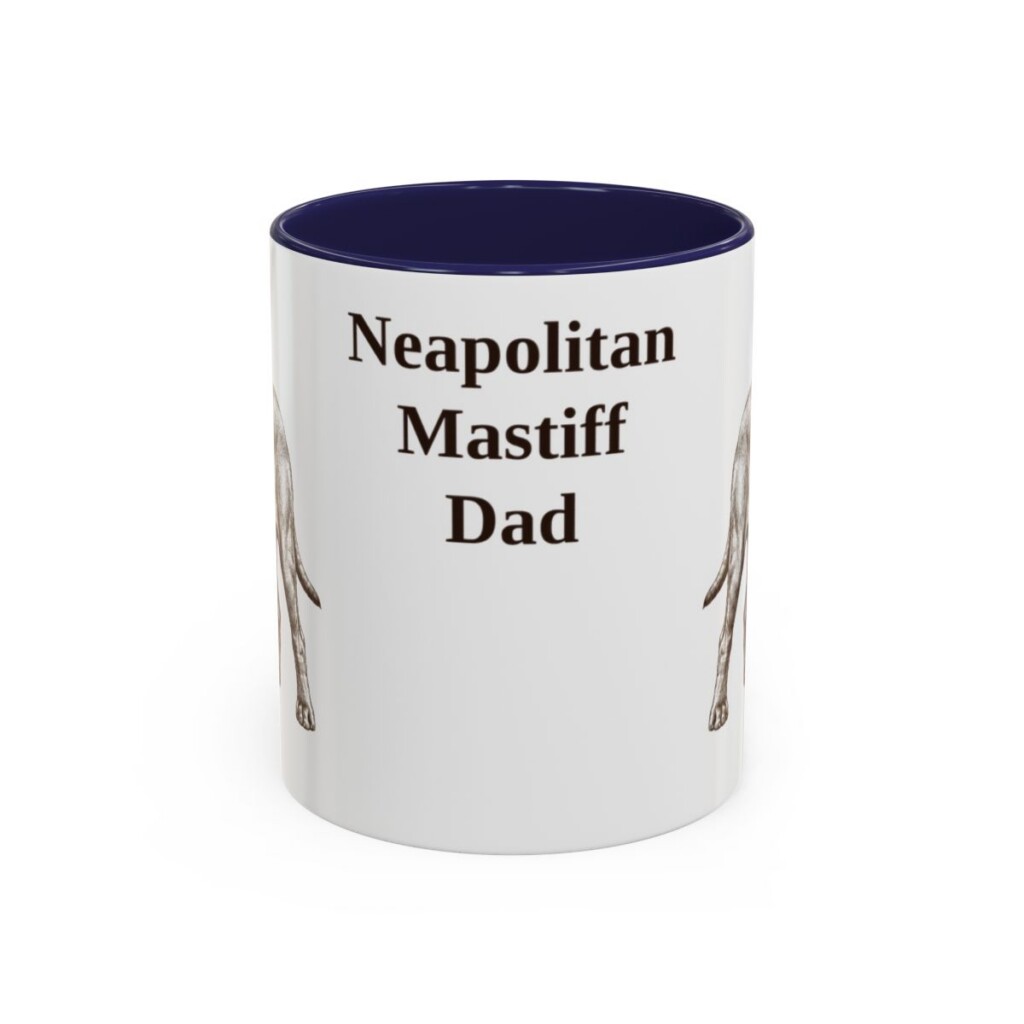 11oz Neapolitan Mastiff Dog Dad Mug, Navy, front view