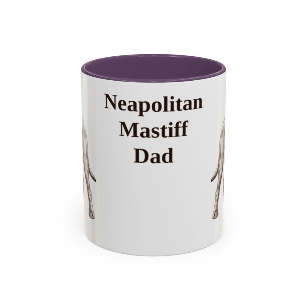 11oz Neapolitan Mastiff Dog Dad Mug, Purple, front view