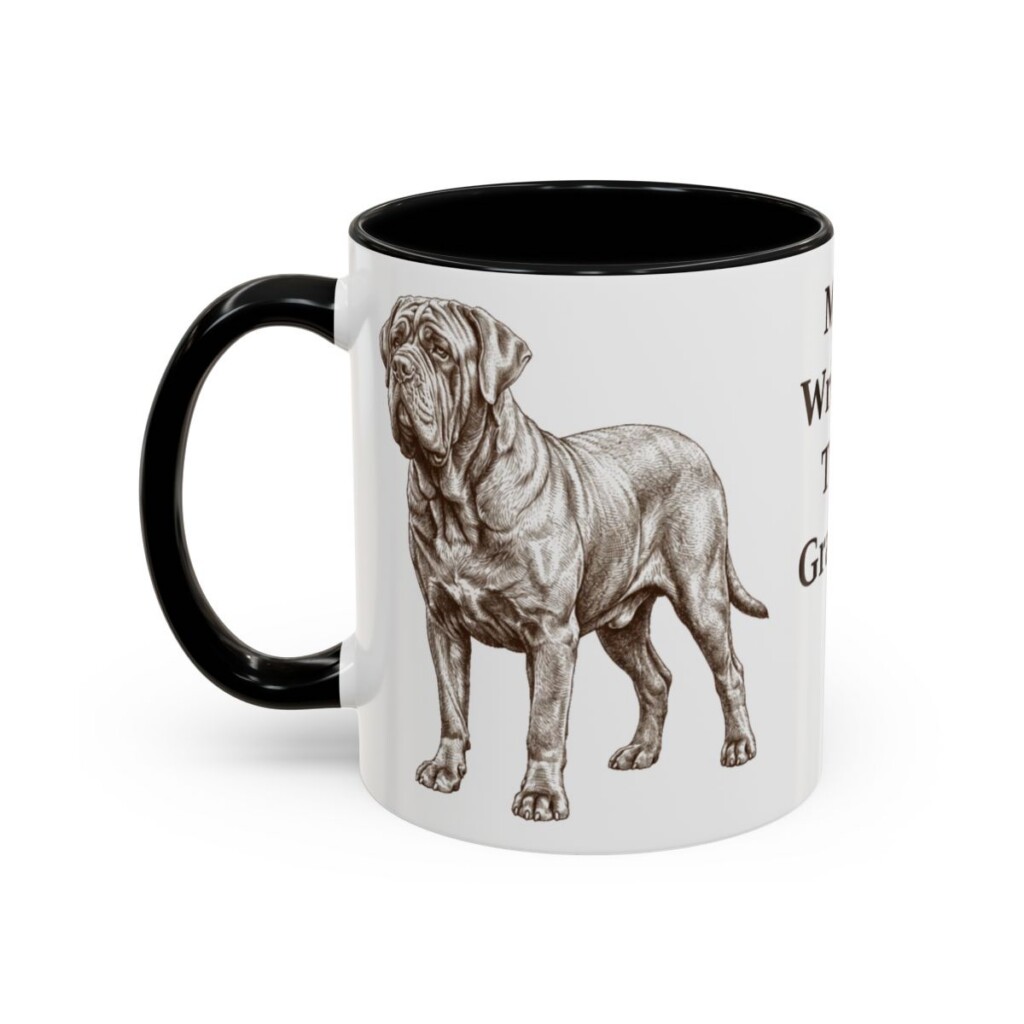11oz Funny Neapolitan Mastiff Mug, Black, left side view