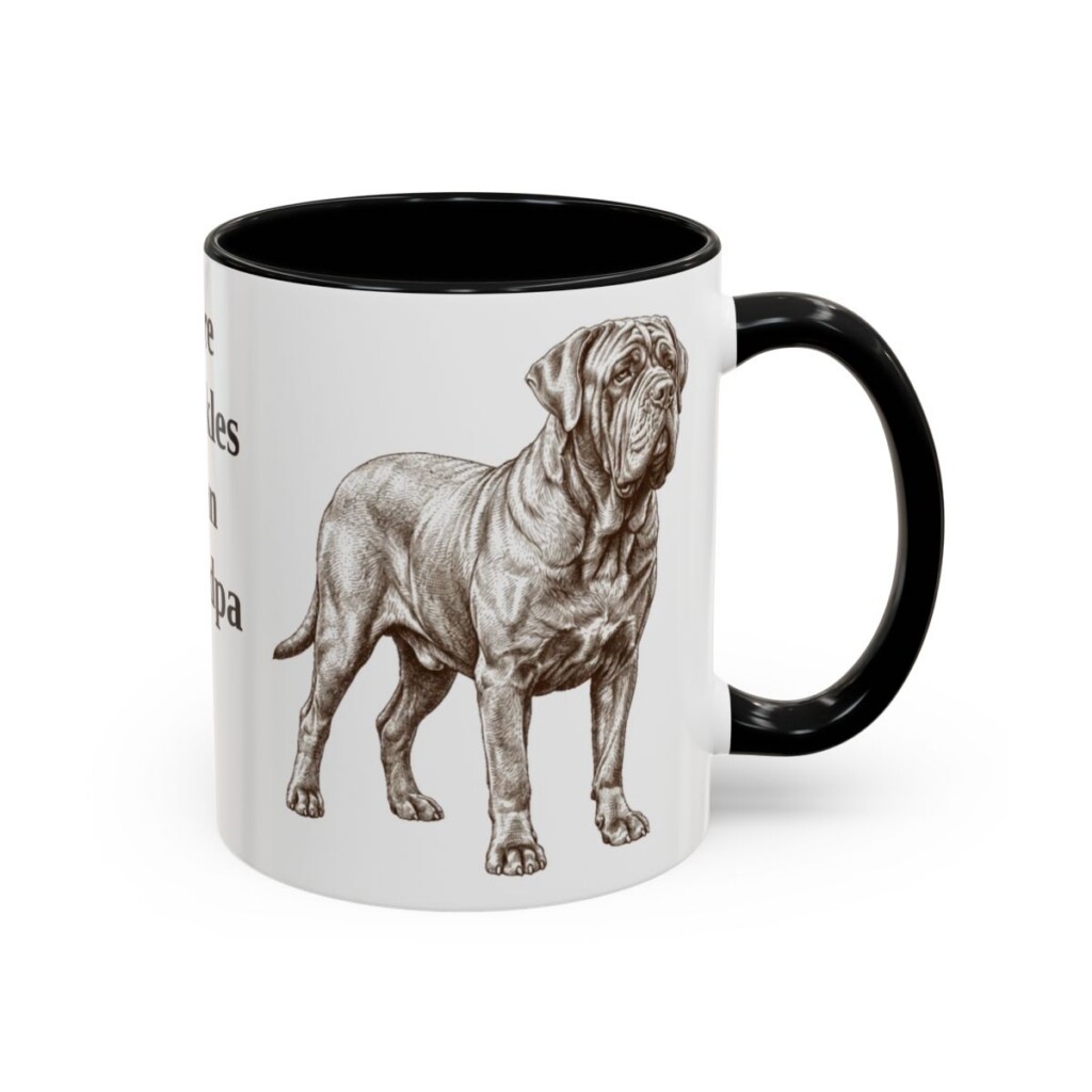11oz Funny Neapolitan Mastiff Mug, Black, right side view
