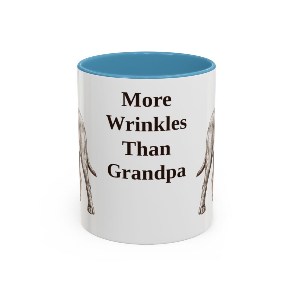 11oz Funny Neapolitan Mastiff Mug, Light Blue, front view