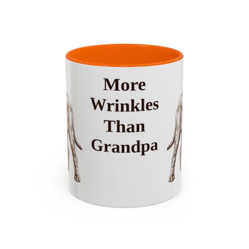 11oz Funny Neapolitan Mastiff Mug, Orange, front view