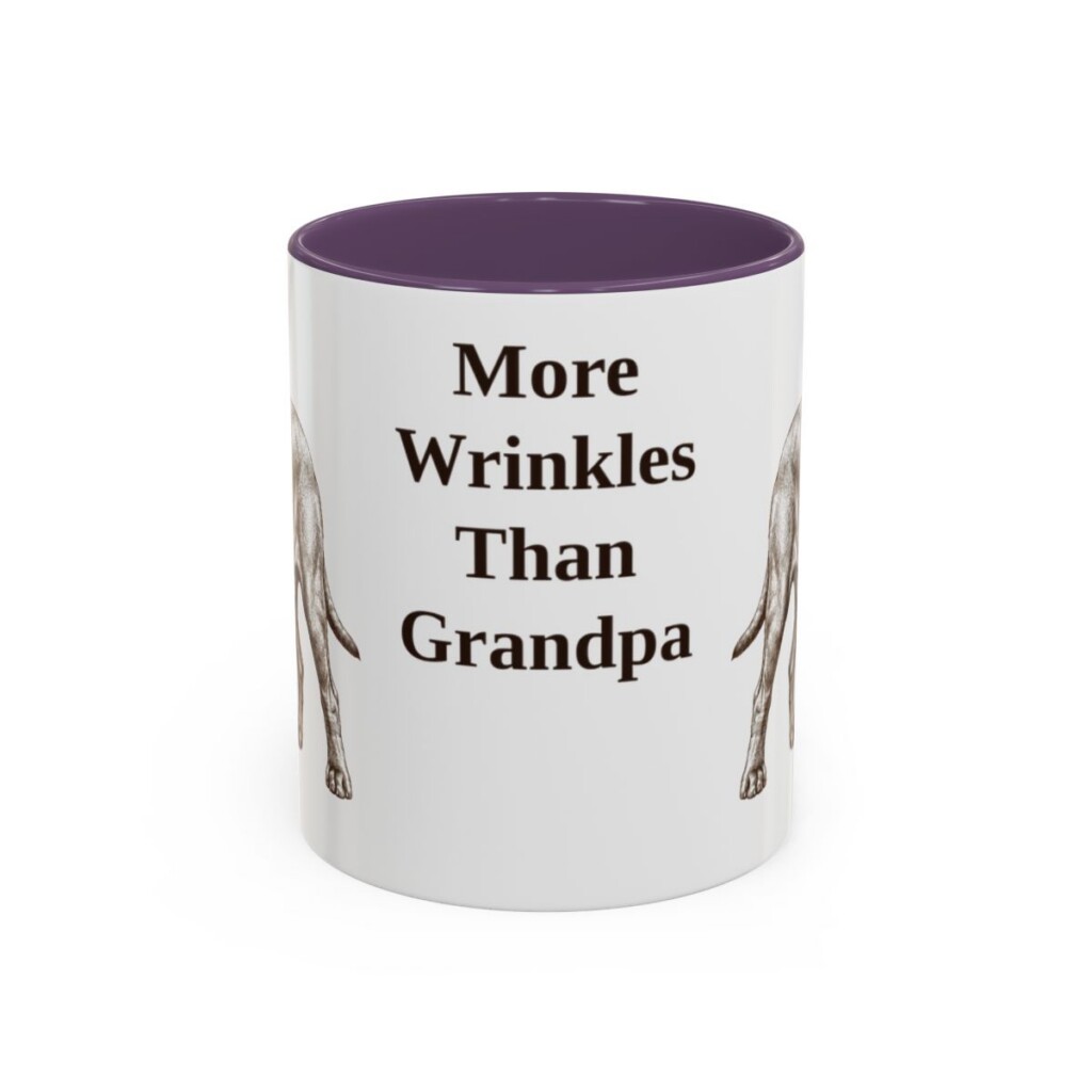 11oz Funny Neapolitan Mastiff Mug, Purple, front view