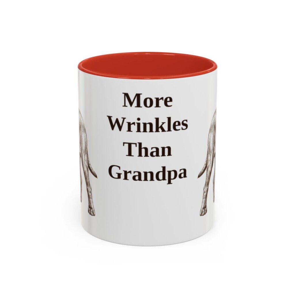 11oz Funny Neapolitan Mastiff Mug, Red, front view