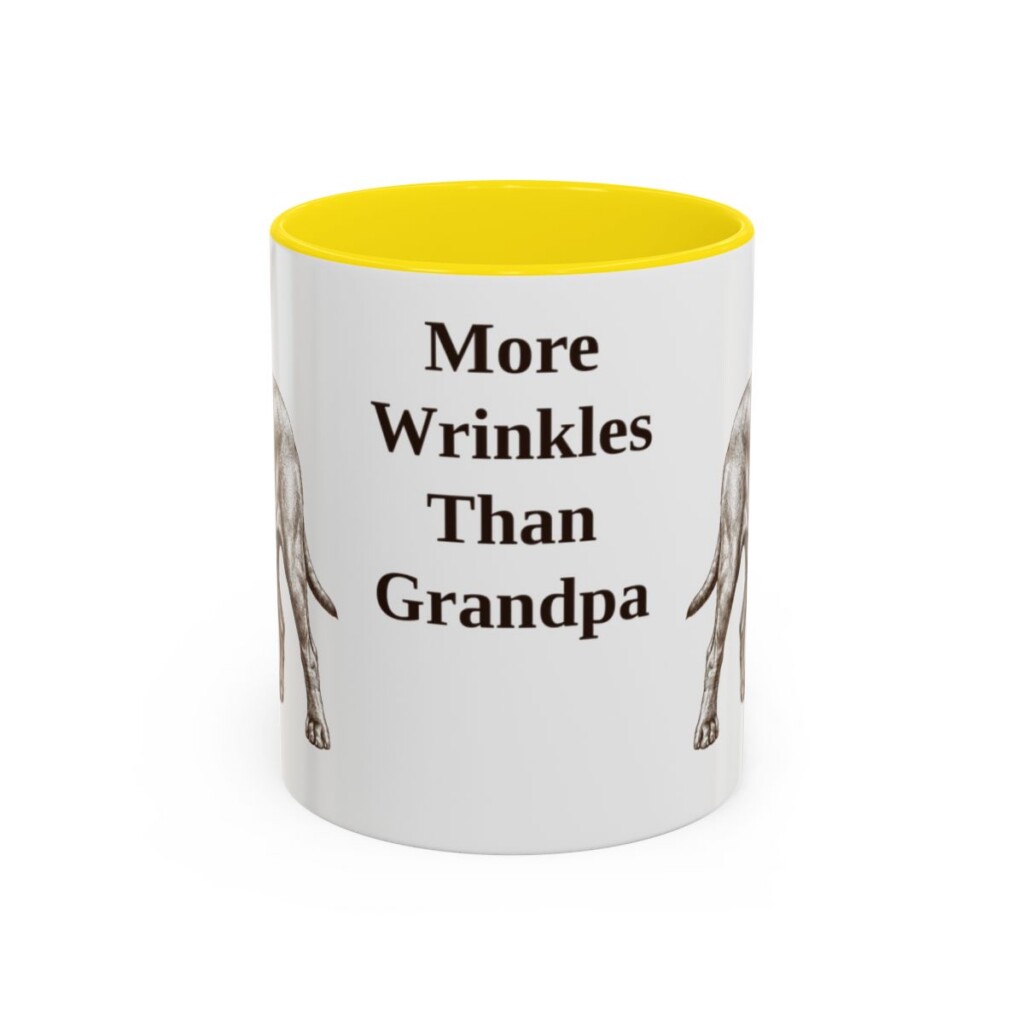 11oz Funny Neapolitan Mastiff Mug, Yellow, front view