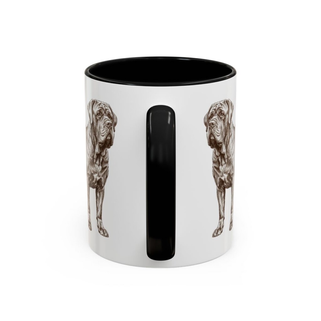 11oz Neapolitan Mastiff Latin Mug, Black, back view