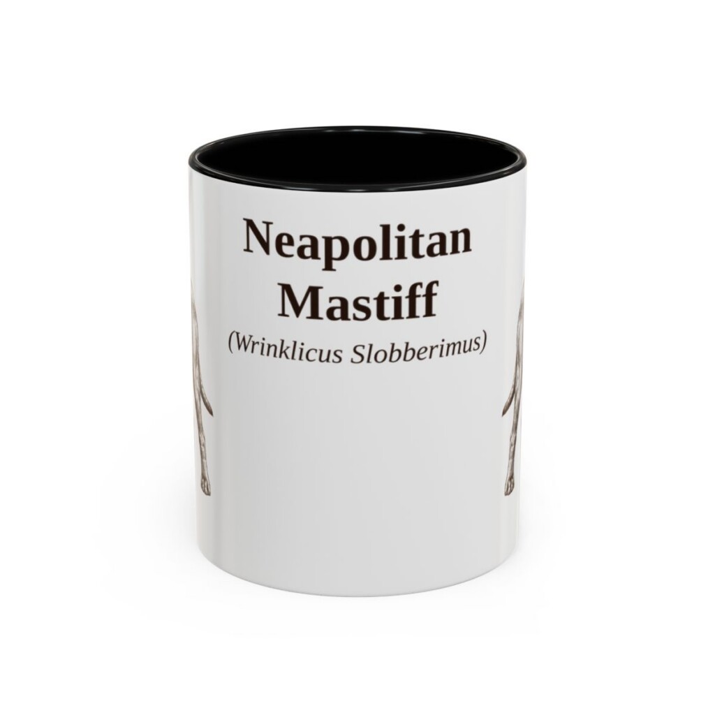 11oz Neapolitan Mastiff Latin Mug, Black, front view