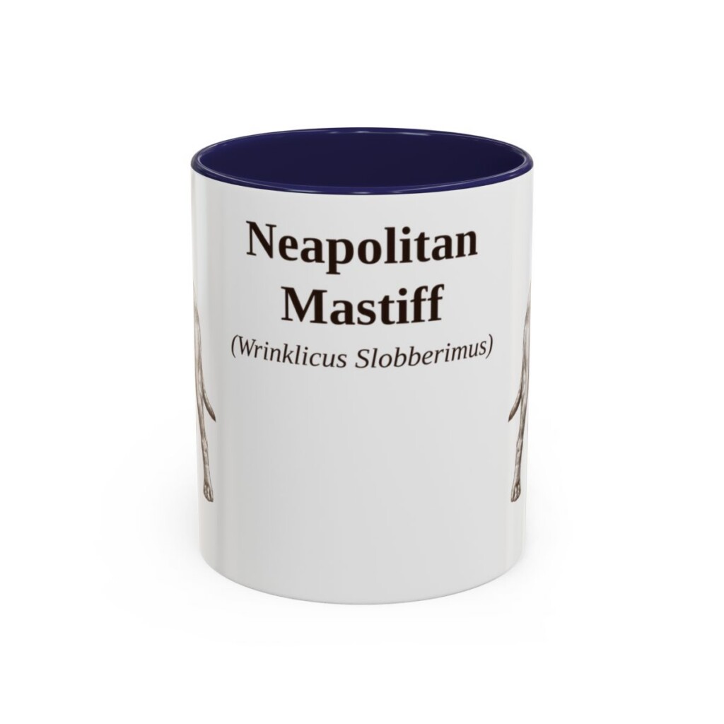 11oz Neapolitan Mastiff Latin Mug, Navy, front view