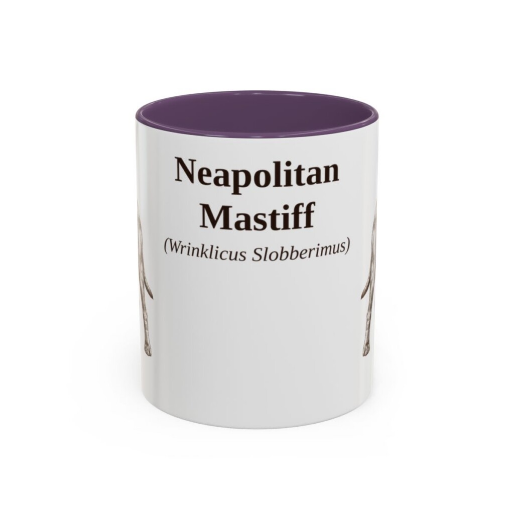 11oz Neapolitan Mastiff Latin Mug, Purple, front view