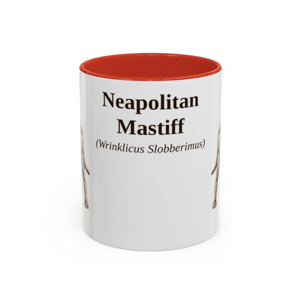 11oz Neapolitan Mastiff Latin Mug, Red, front view
