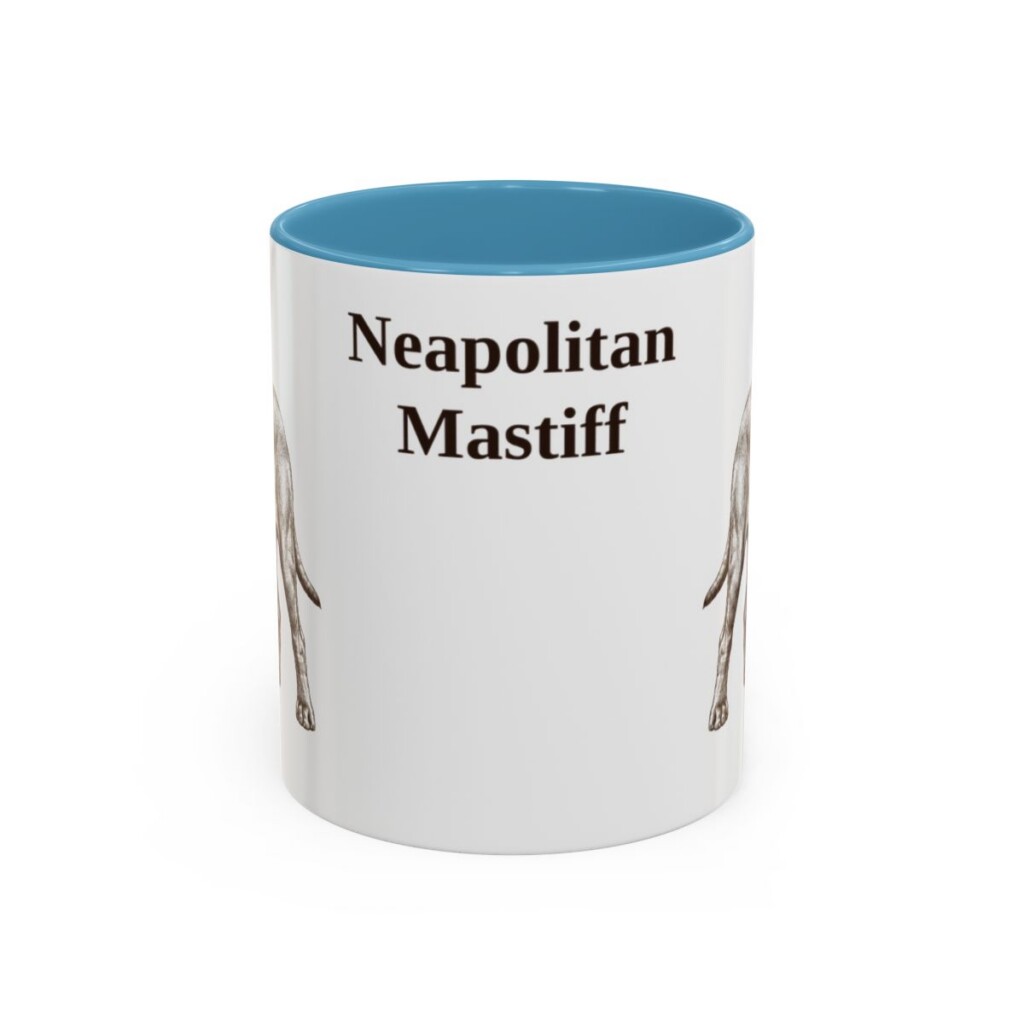 11oz Neapolitan Mastiff Mug, Light Blue, front view