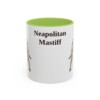 11oz Neapolitan Mastiff Mug, Light Green, front view