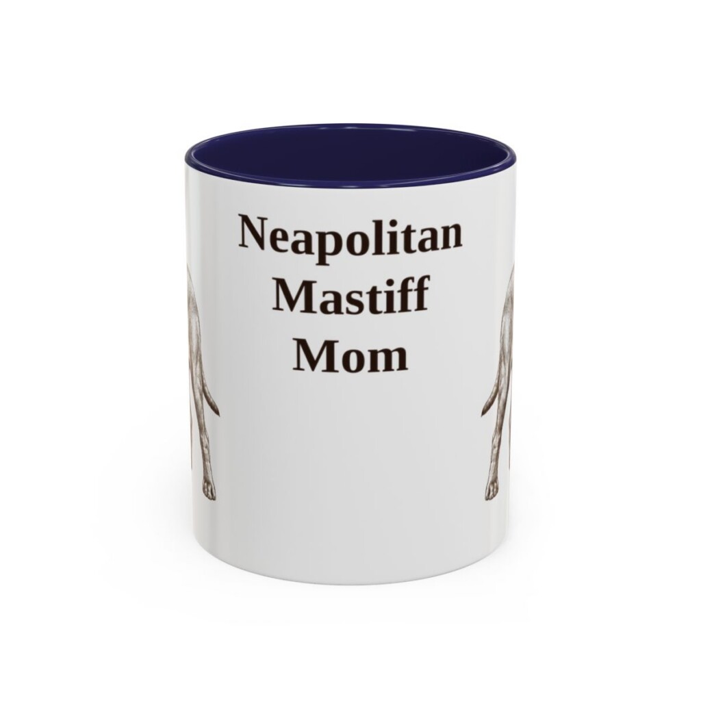 11oz Neapolitan Mastiff Dog Mom Mug, Navy, front view