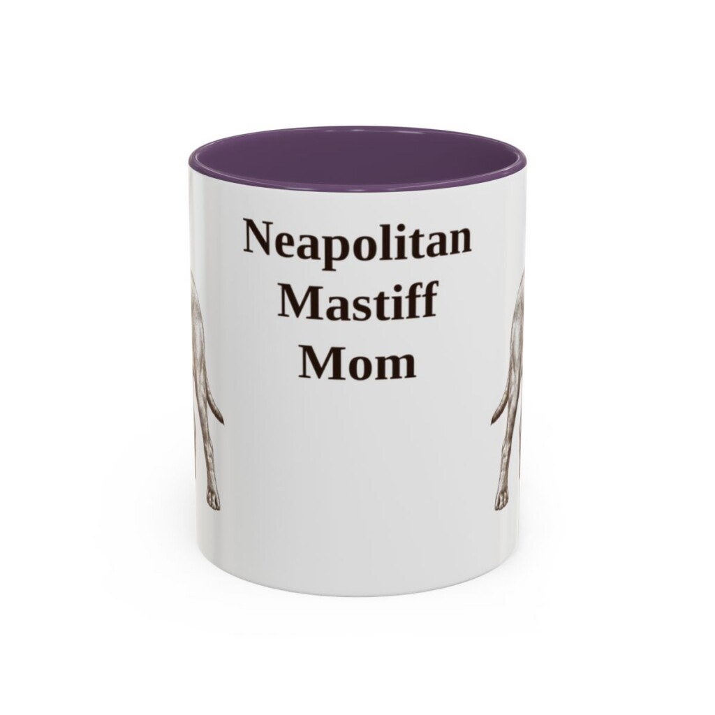 11oz Neapolitan Mastiff Dog Mom Mug, Purple, front view