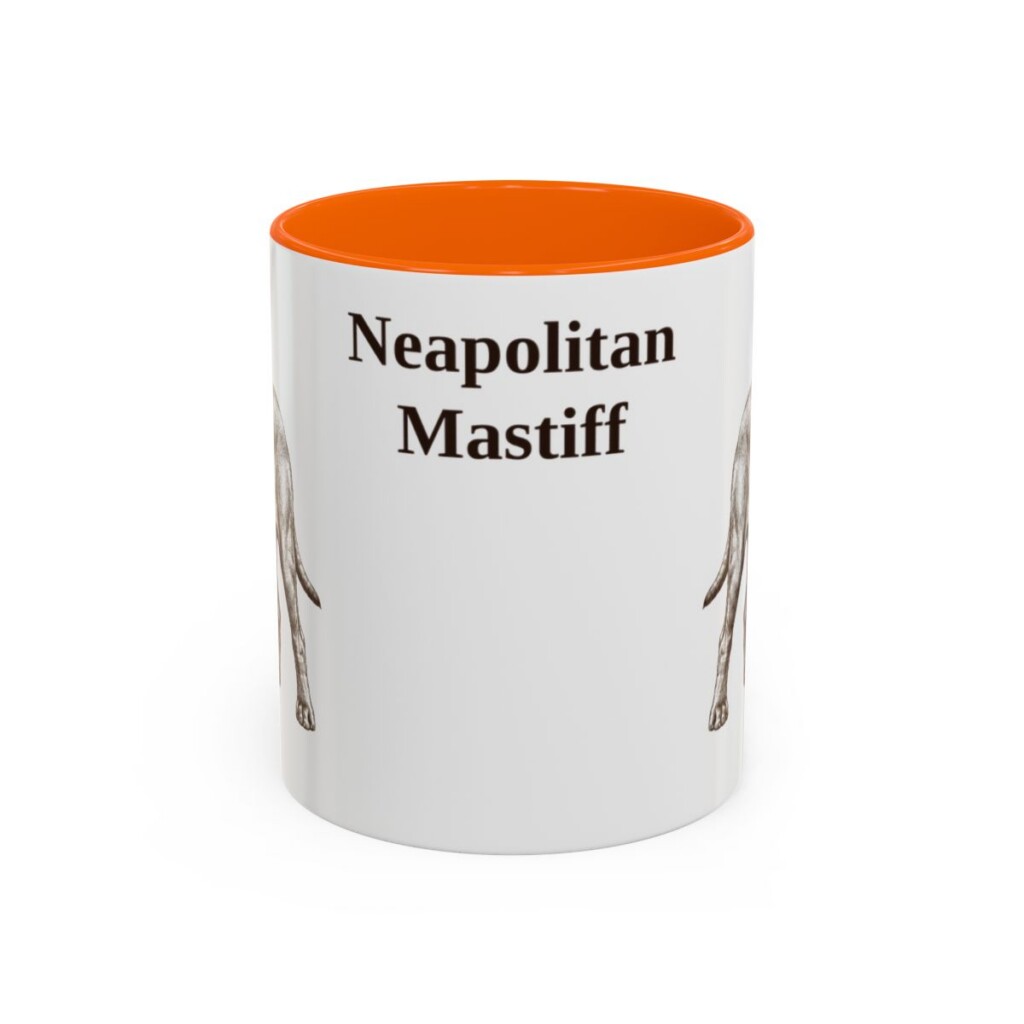 11oz Neapolitan Mastiff Mug, Orange, front view