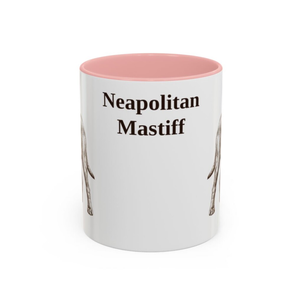 11oz Neapolitan Mastiff Mug, Pink, front view