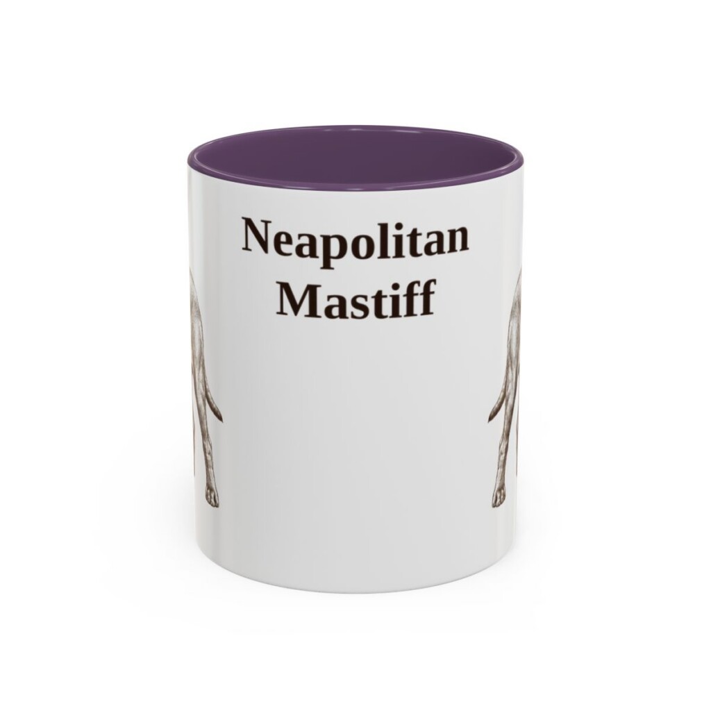 11oz Neapolitan Mastiff Mug, Purple, front view