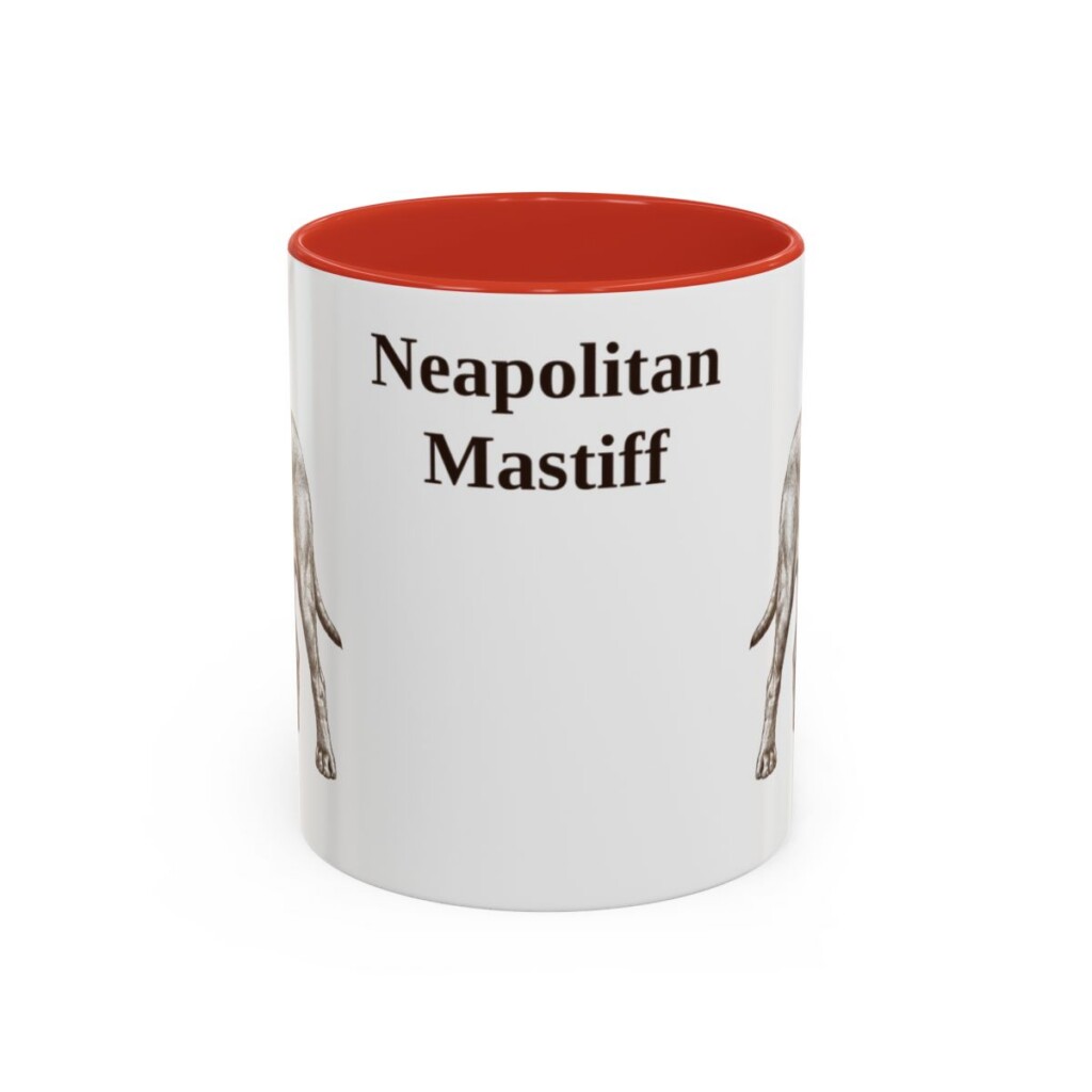 11oz Neapolitan Mastiff Mug, Red, front view