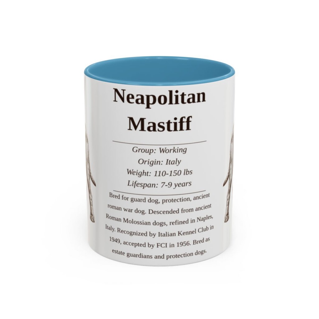 11oz neapolitan mastiff mug, Light Blue