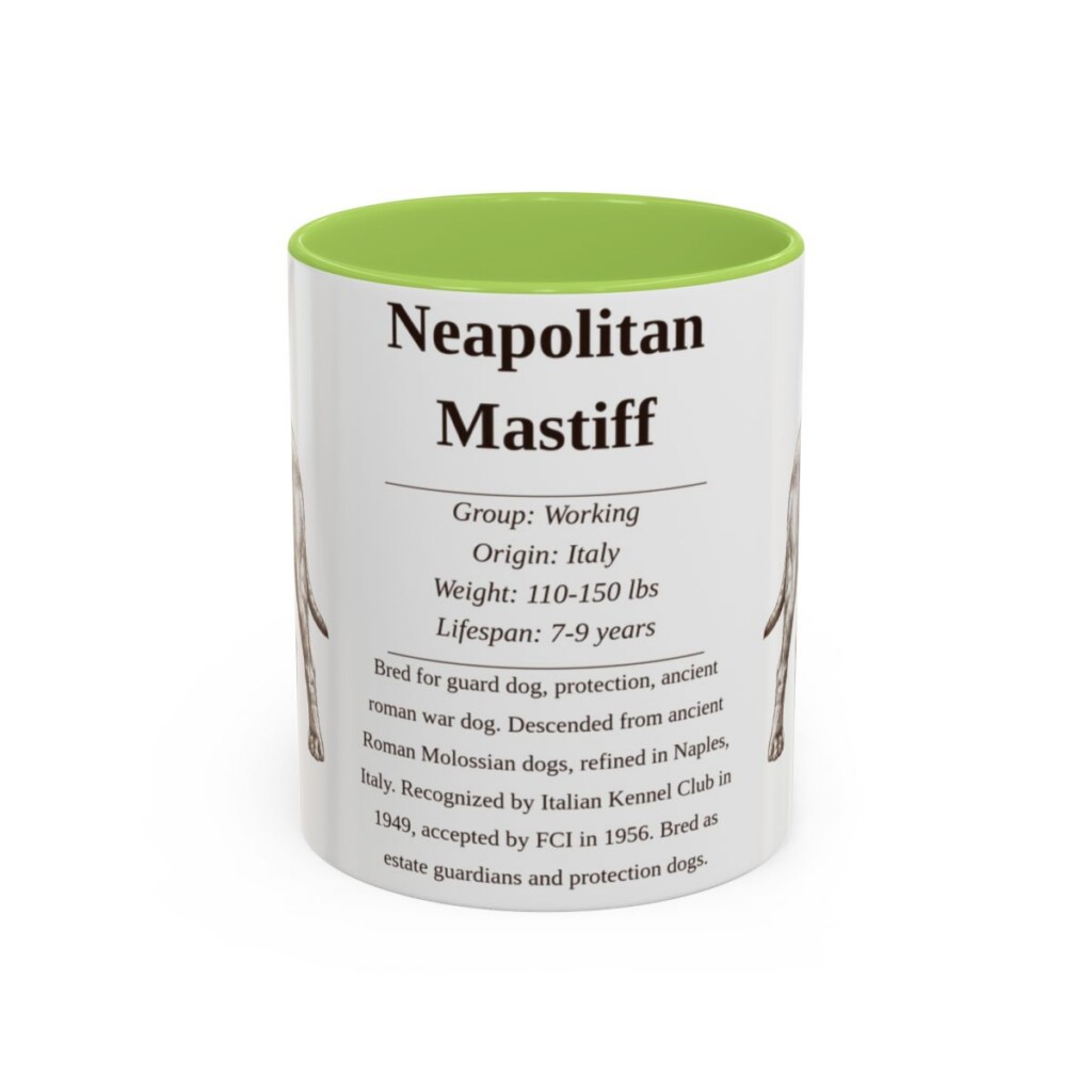11oz neapolitan mastiff mug, Light Green