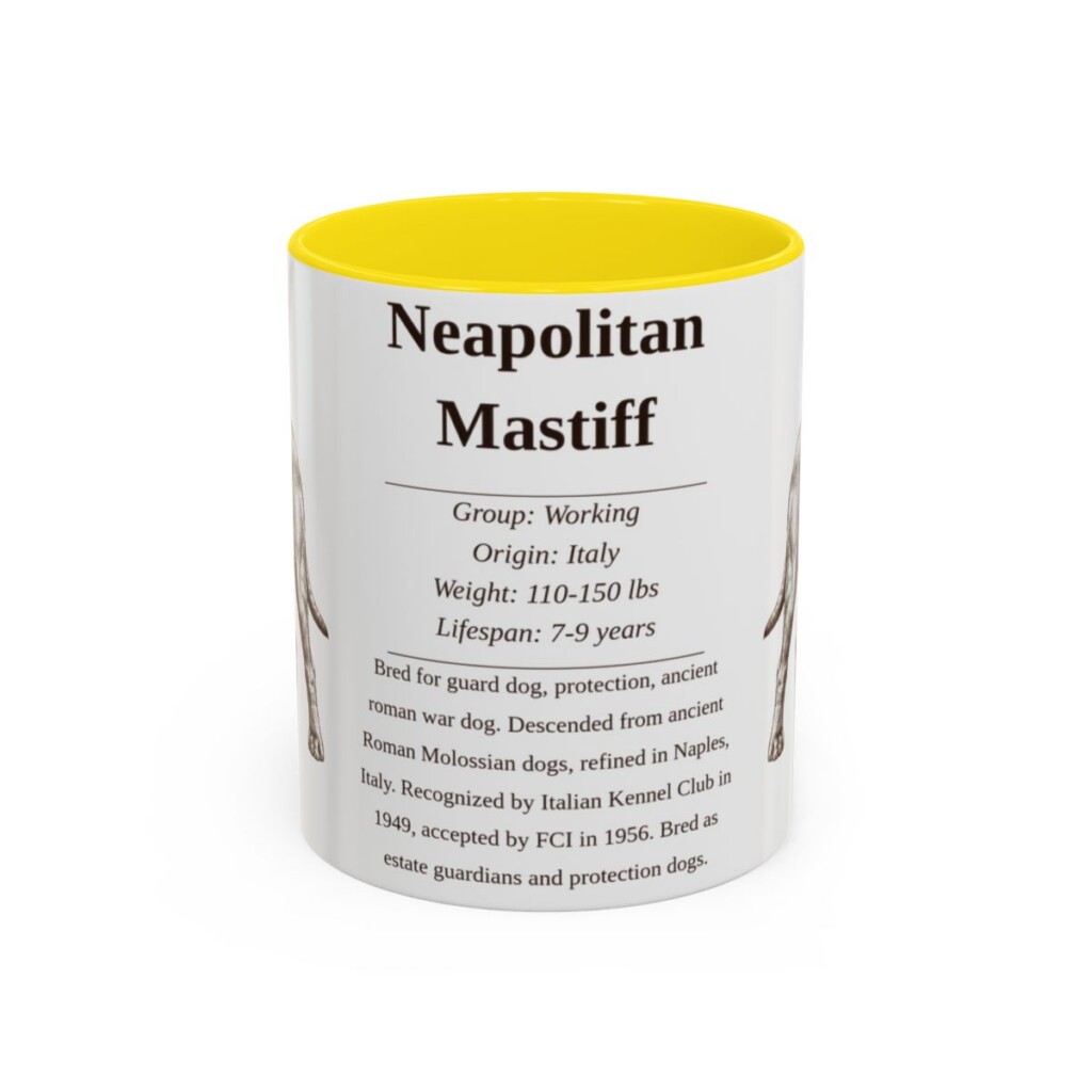 11oz neapolitan mastiff mug, Yellow