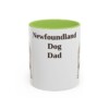 11oz Newfoundland Dog Dog Dad Mug, Light Green, front view