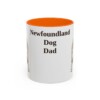 11oz Newfoundland Dog Dog Dad Mug, Orange, front view