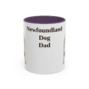 11oz Newfoundland Dog Dog Dad Mug, Purple, front view