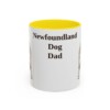 11oz Newfoundland Dog Dog Dad Mug, Yellow, front view