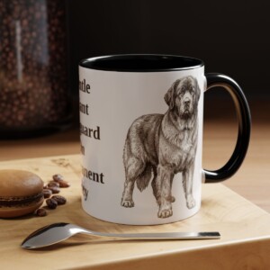 11oz Funny Newfoundland Dog Mug, Black, lifestyle photo