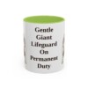 11oz-newfoundland-dog-mug-humor-light-green 11oz Funny Newfoundland Dog Mug, Light Green, front view