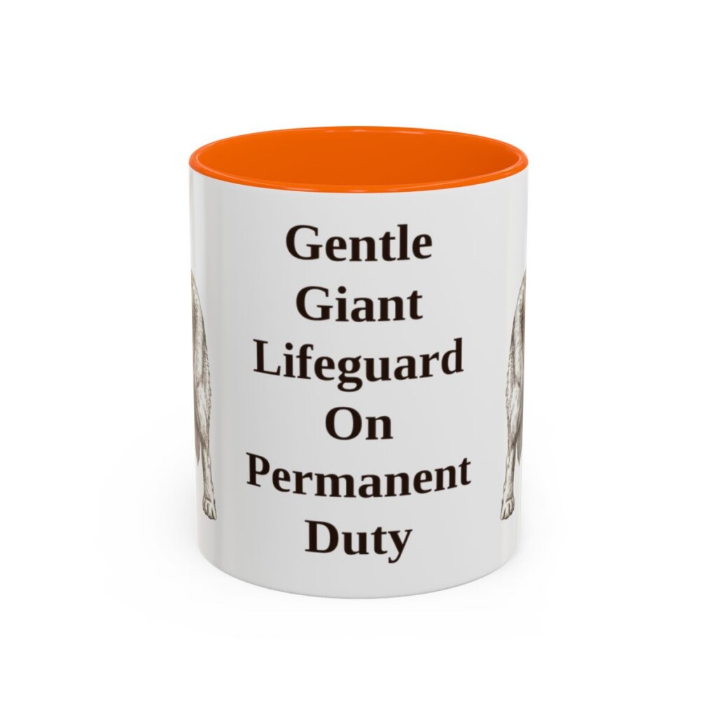 11oz-newfoundland-dog-mug-humor-orange 11oz Funny Newfoundland Dog Mug, Orange, front view
