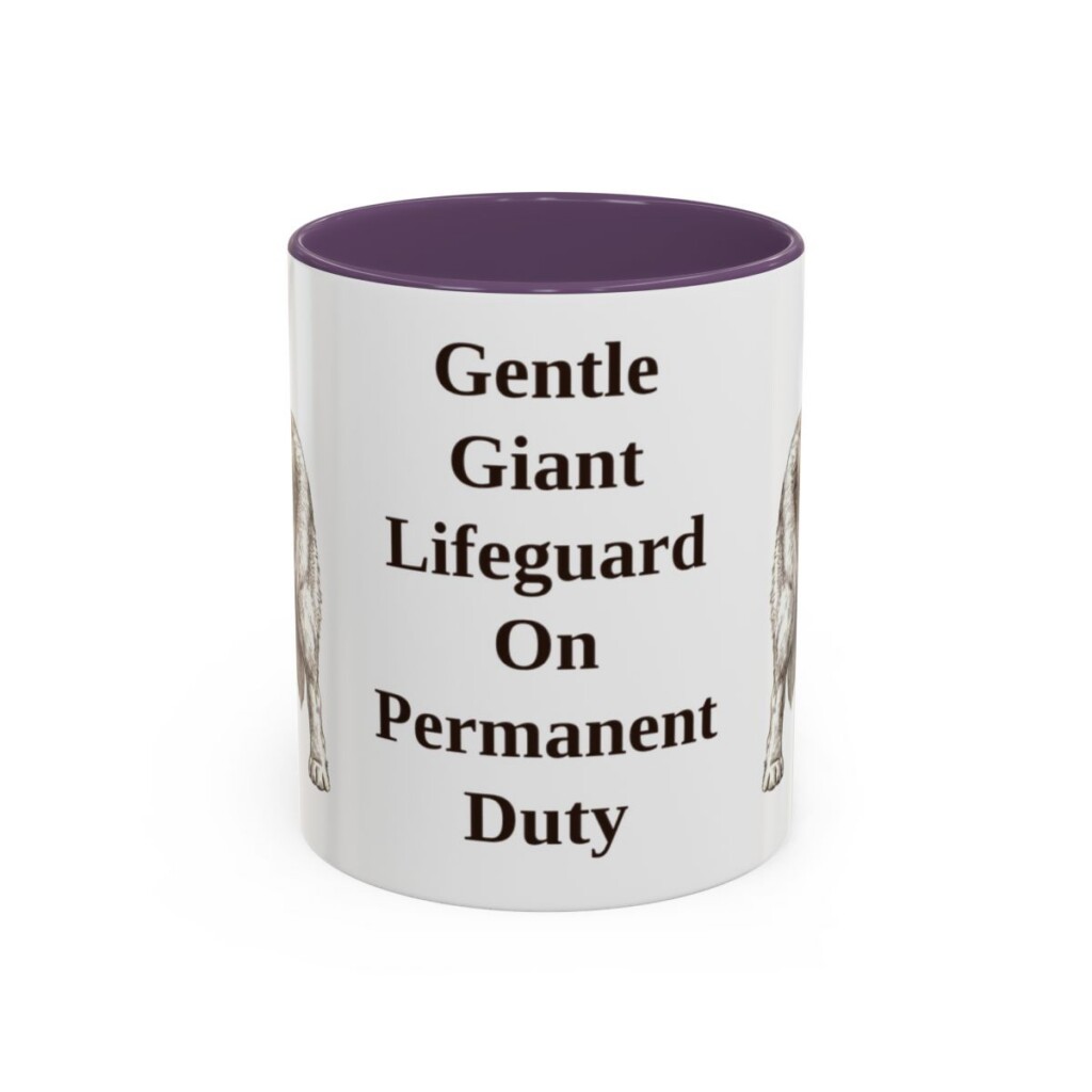 11oz-newfoundland-dog-mug-humor-purple 11oz Funny Newfoundland Dog Mug, Purple, front view