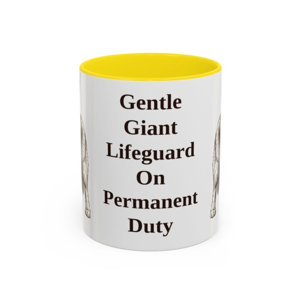 11oz-newfoundland-dog-mug-humor-yellow 11oz Funny Newfoundland Dog Mug, Yellow, front view