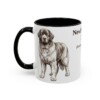 11oz Newfoundland Dog Latin Mug, Black, left side view