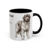 11oz Newfoundland Dog Latin Mug, Black, right side view