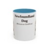 11oz Newfoundland Dog Latin Mug, Light Blue, front view