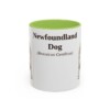 11oz Newfoundland Dog Latin Mug, Light Green, front view