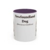 11oz Newfoundland Dog Latin Mug, Purple, front view