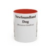 11oz Newfoundland Dog Latin Mug, Red, front view